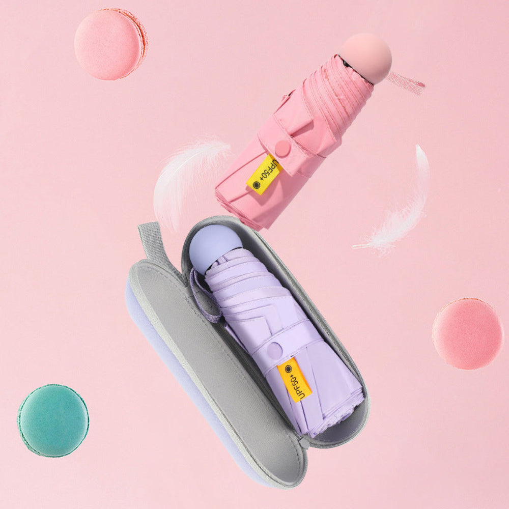 Mini Cebe Sığan Kapsül Günlük Güneşlik Şemsiye, Taşınabilir Seyahat Şemsiyesi, Mini Şemsiye